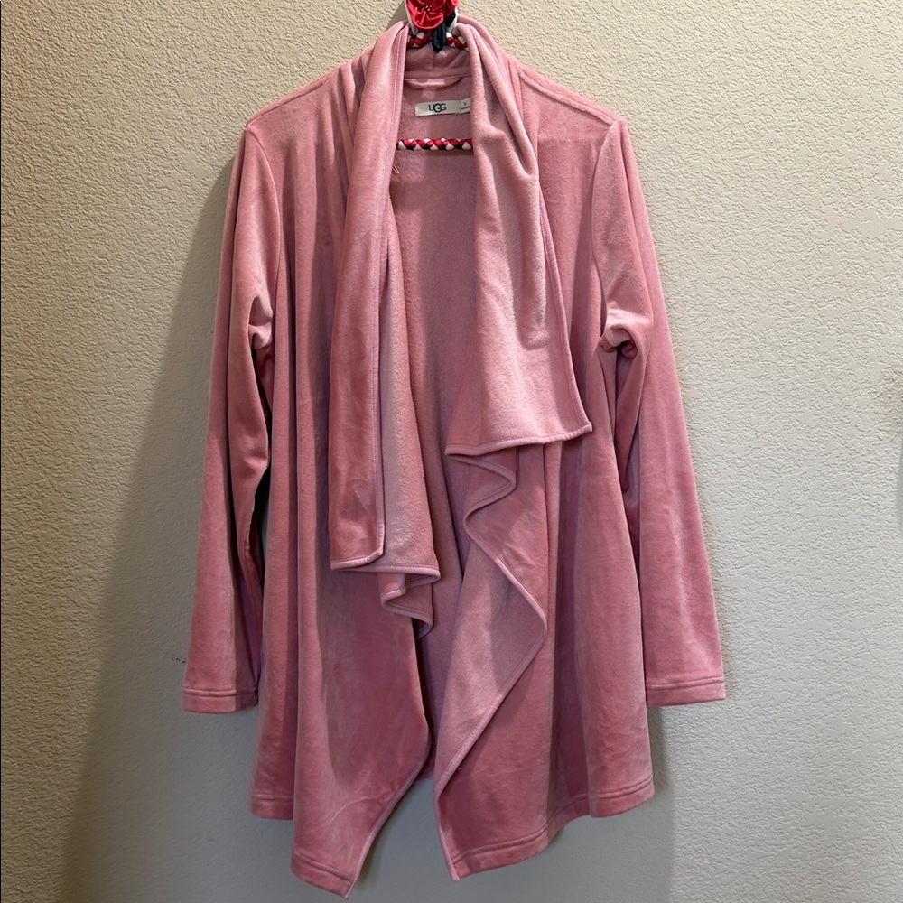 UGG Dusty Pink Open-Front Waterfall Cardigan